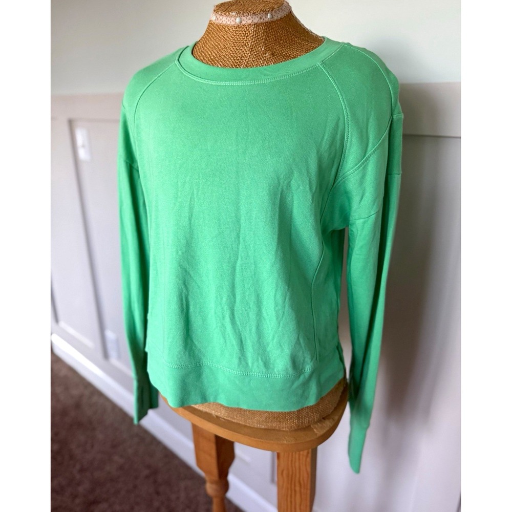 Sweaty Betty Crewneck Pullover Sweatshirt XS Green Lightweight Athleisure modal